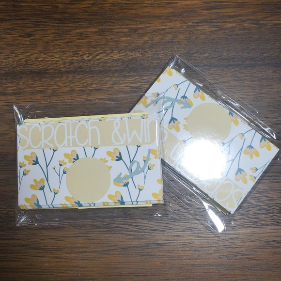 Scratch & Win-Thank You Cards- Party-Shower-Yellow Flowers - 40 Cards - Picture 4 of 8